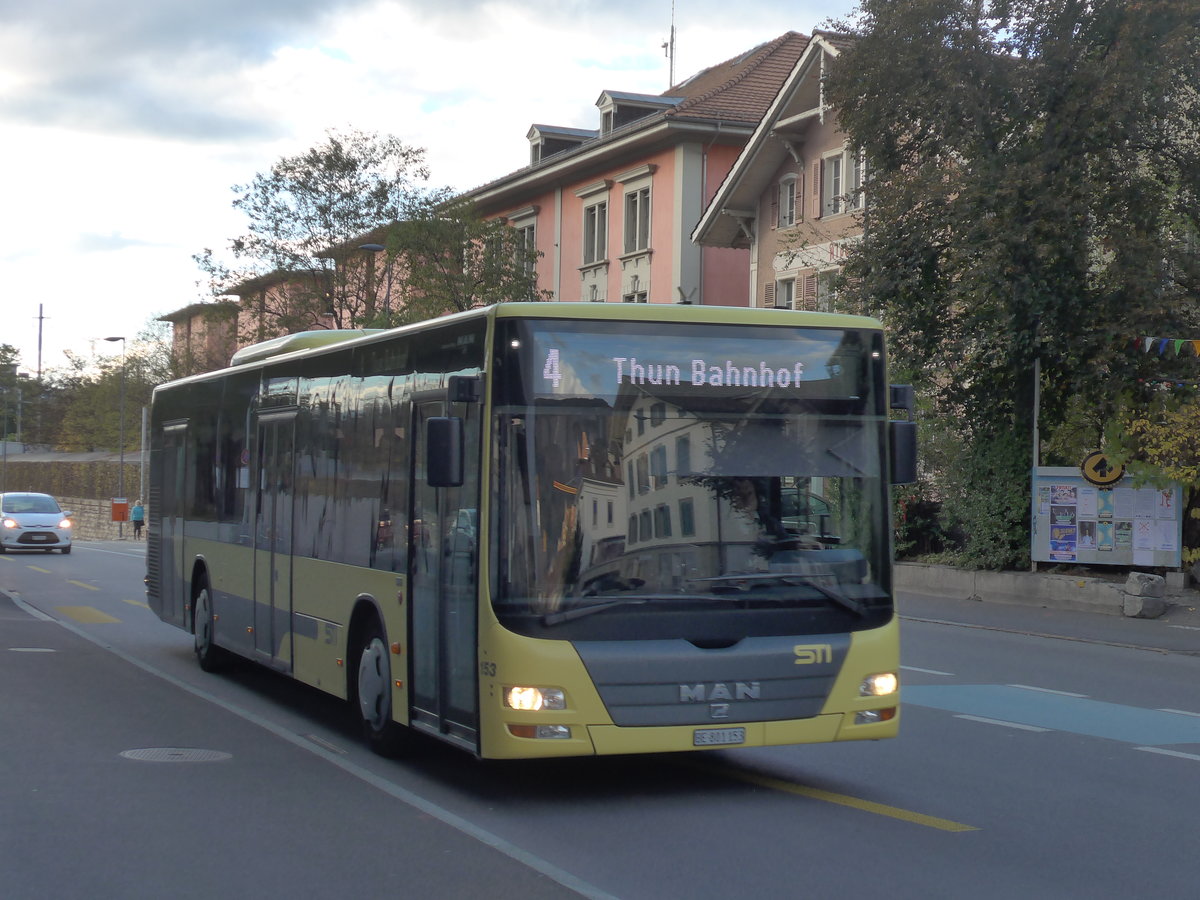 (176'186) - STI Thun - Nr. 153/BE 801'153 - MAN am 21. Oktober 2016 in Thun, Guisanplatz