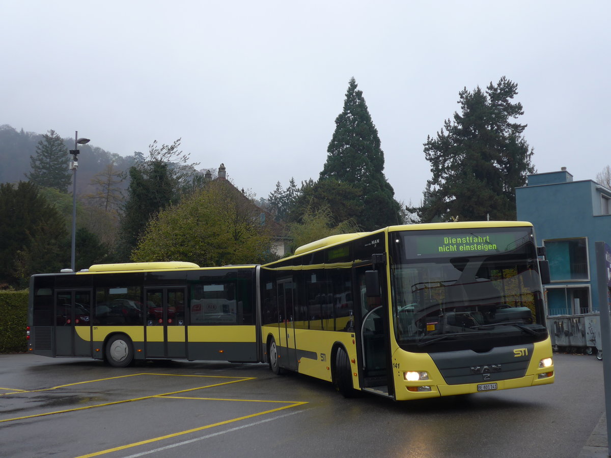 (176'703) - STI Thun - Nr. 141/BE 801'141 - MAN am 14. November 2016 bei der Schifflndte Thun