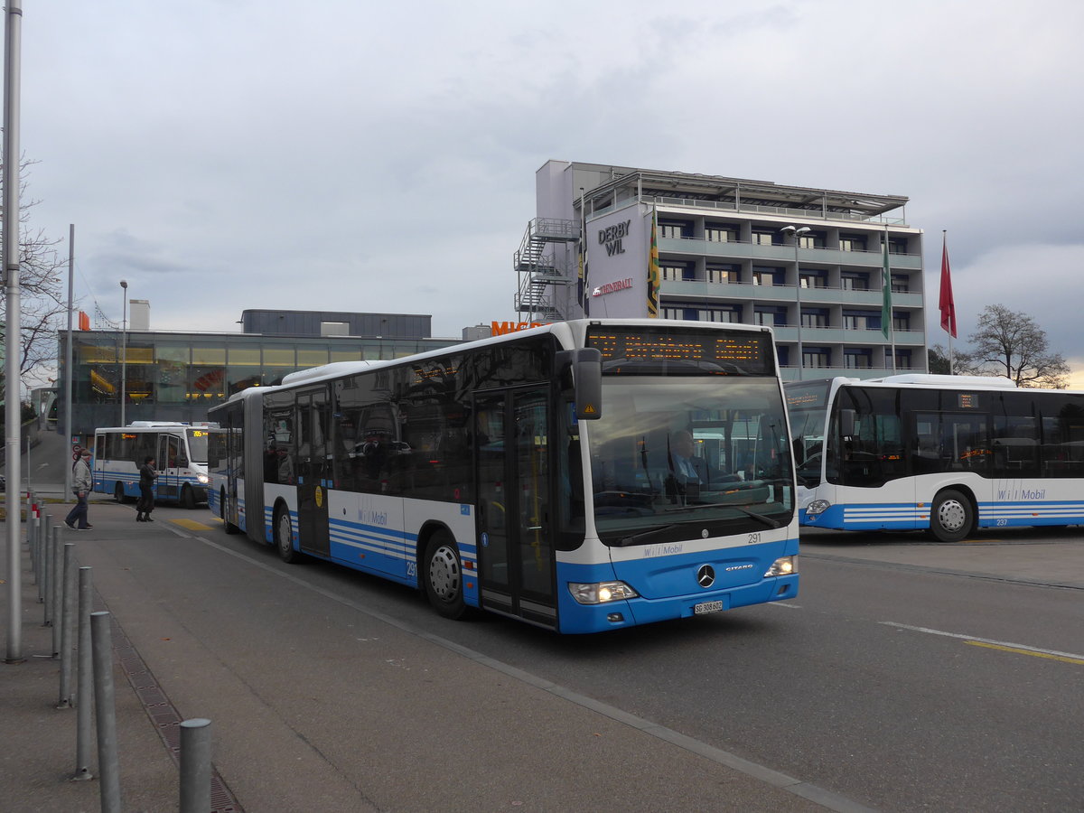 (176'722) - WilMobil, Wil - Nr. 291/SG 308'602 - Mercedes am 23. November 2016 beim Bahnhof Wil