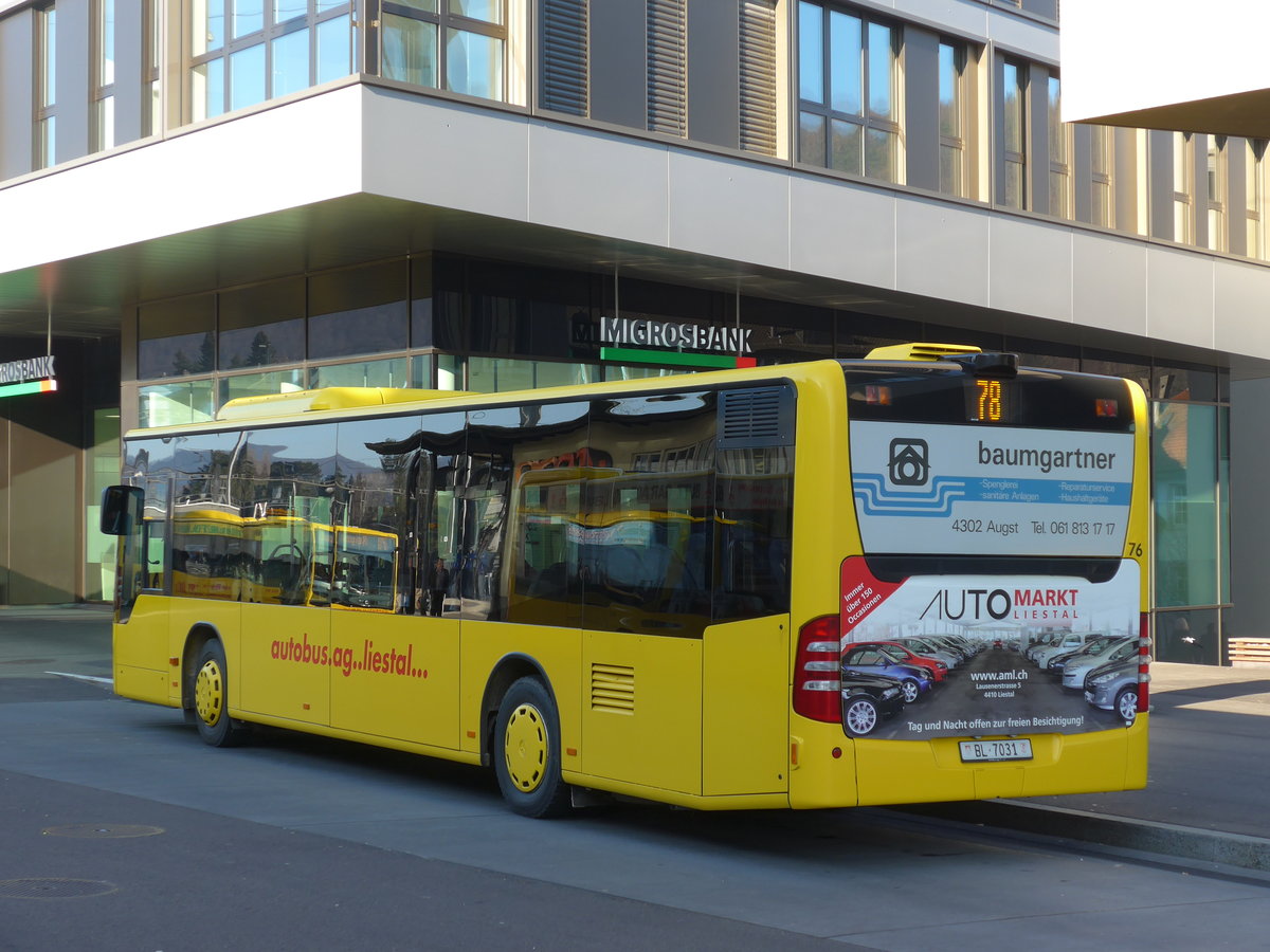 (176'890) - AAGL Liestal - Nr. 76/BL 7031 - Mercedes am 5. Dezember 2016 beim Bahnhof Liestal