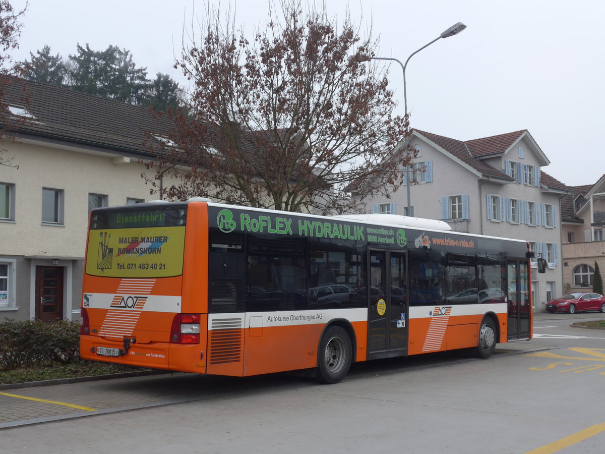 (177'015) - AOT Amriswil - Nr. 9/TG 70'015 - MAN am 7. Dezember 2016 beim Bahnhof Amriswil