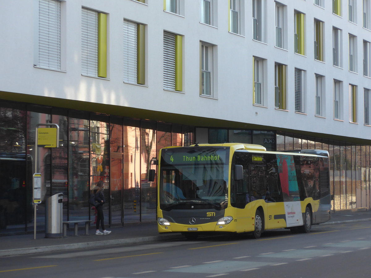 (177'042) - STI Thun - Nr. 178/BE 752'178 - Mercedes am 9. Dezember 2016 in Thun, Guisanplatz