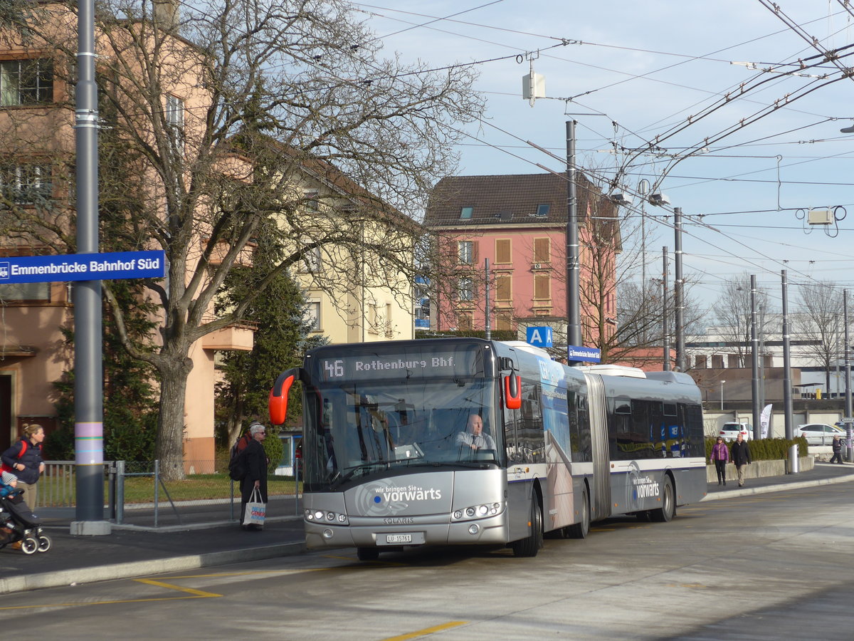 (177'156) - AAGR Rothenburg - Nr. 3/LU 15'761 - Solaris am 11. Dezember 2016 beim Bahnhof Emmenbrcke Sd