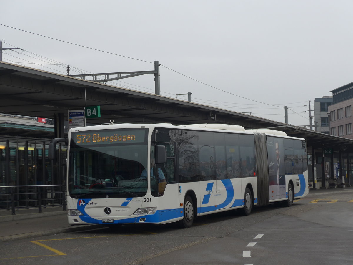 (177'204) - BOGG Wangen b.O. - Nr. 201/SO 157'070 - Mercedes am 11. Dezember 2016 beim Bahnhof Olten