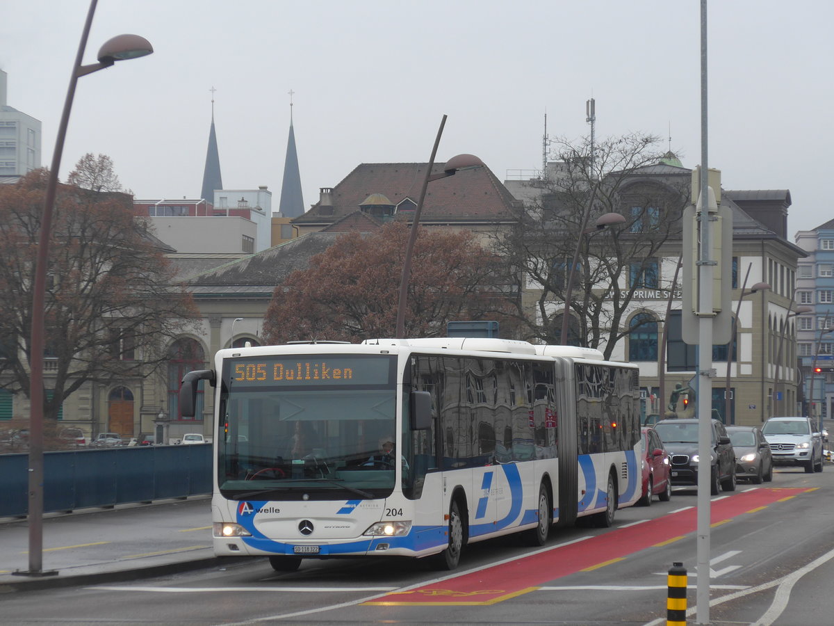 (177'208) - BOGG Wangen b.O. - Nr. 204/SO 118'322 - Mercedes am 11. Dezember 2016 beim Bahnhof Olten