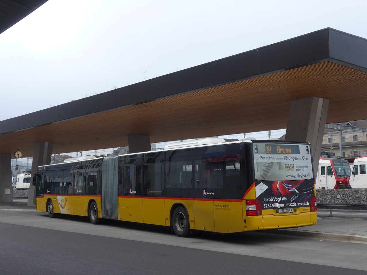 (177'289) - Voegtlin-Meyer, Brugg - Nr. 124/AG 8770 - MAN am 24. Dezember 2016 beim Bahnhof Brugg