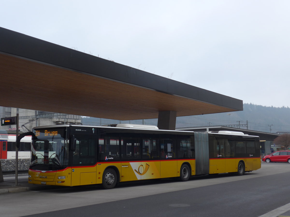 (177'290) - Voegtlin-Meyer, Brugg - Nr. 124/AG 8770 - MAN am 24. Dezember 2016 beim Bahnhof Brugg