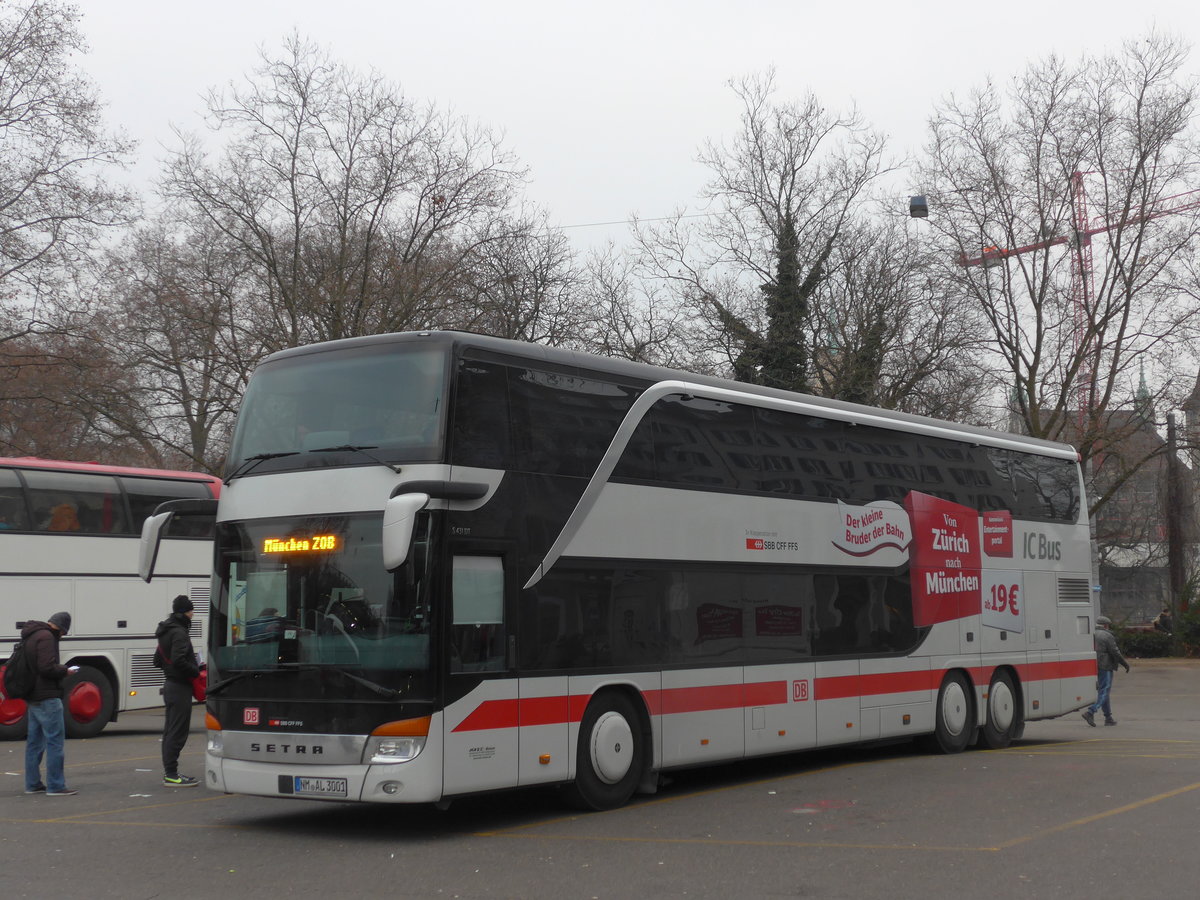 (177'504) - Aus Deutschland: Arzt, Seligenporten - NM-AL 3001 - Setra am 30. Dezember 2016 in Zrich, Sihlquai