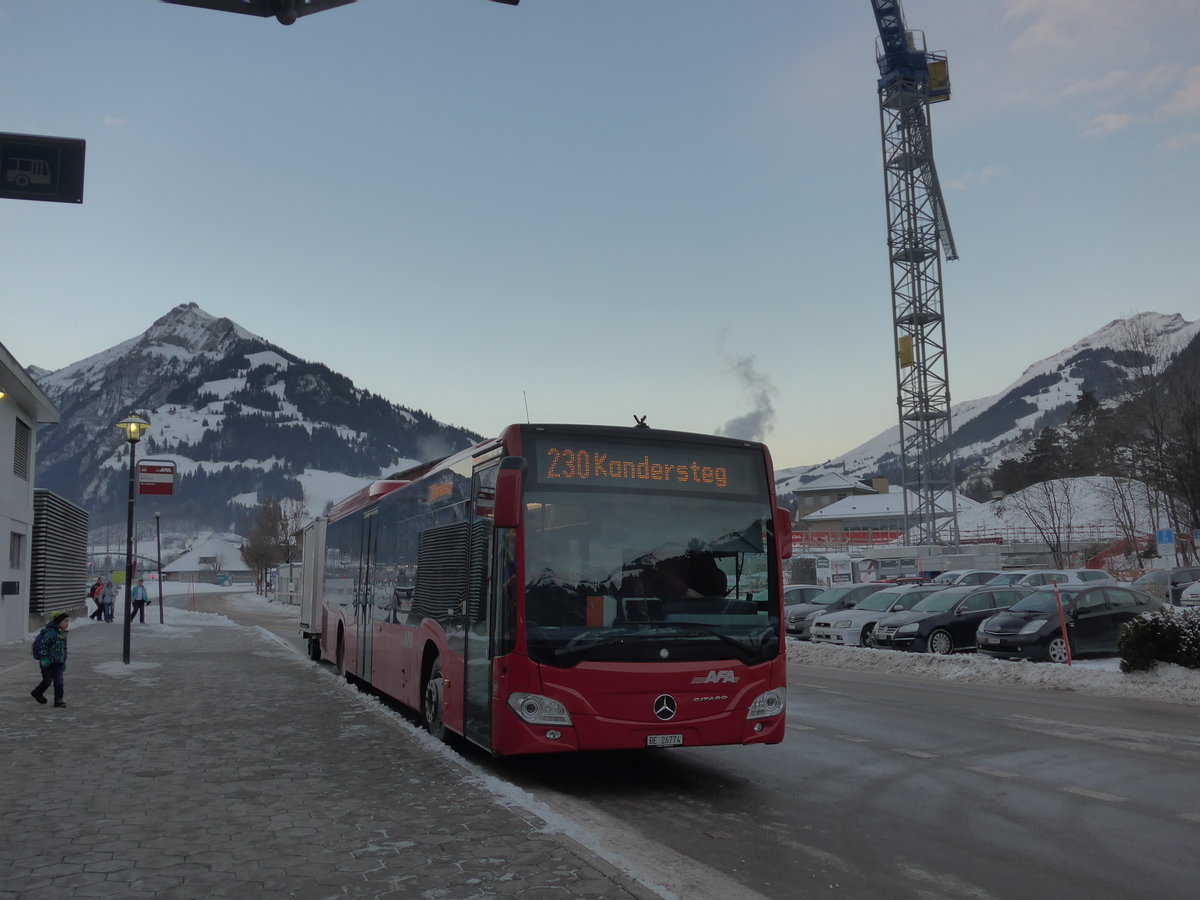 (177'633) - AFA Adelboden - Nr. 95/BE 26'774 - Mercedes am 7. Januar 2017 beim Bahnhof Frutigen