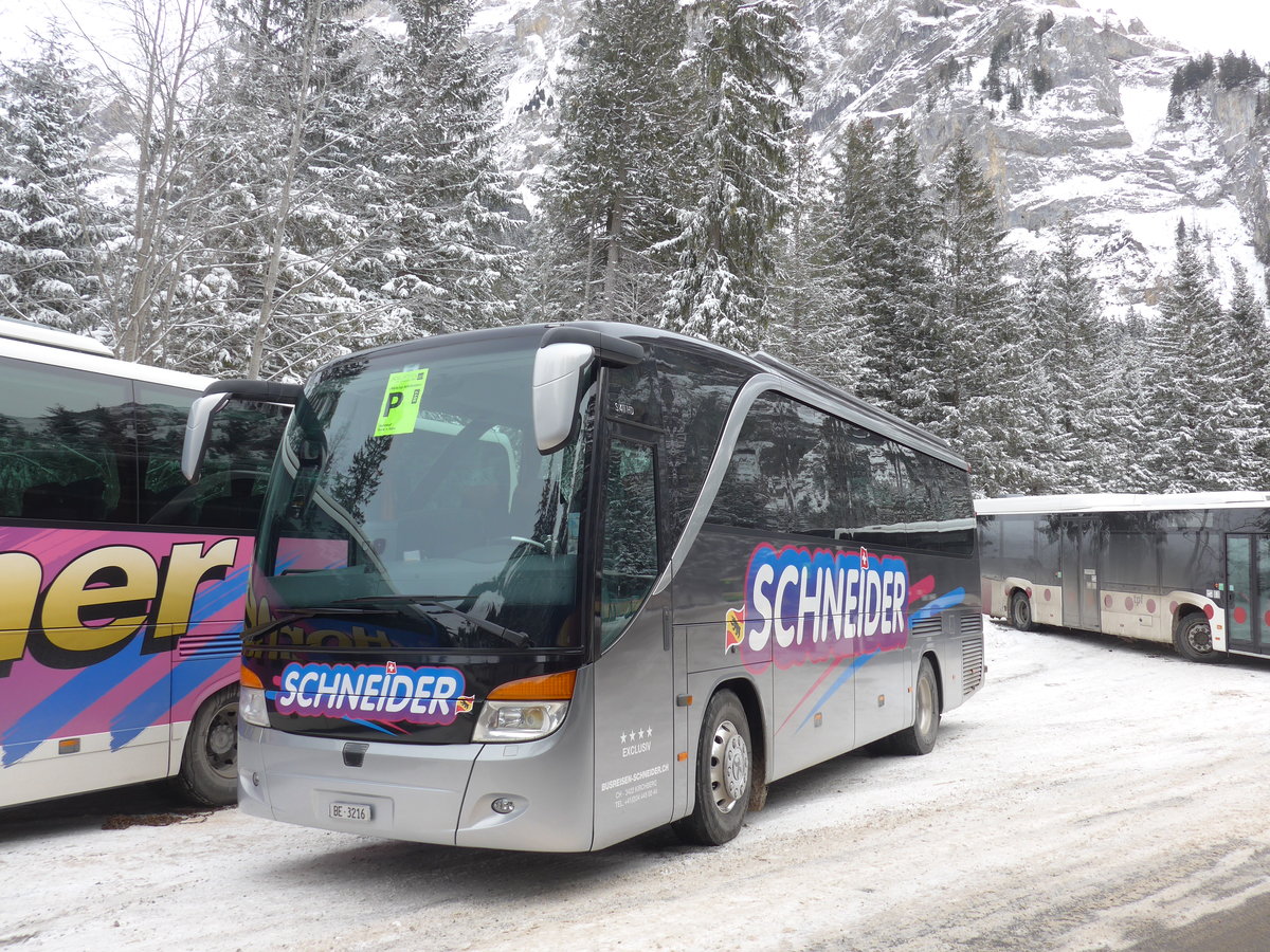 (177'840) - Schneider, Kirchberg - BE 3216 - Setra am 7. Januar 2017 in Adelboden, Unter dem Birg