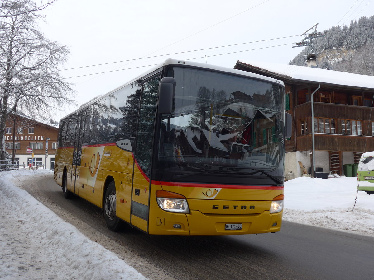 (177'932) - AVG Meiringen - Nr. 73/BE 171'453 - Setra am 8. Januar 2017 in Adelboden, Mineralquelle (Einsatz AFA)