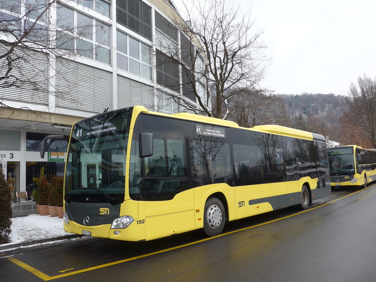 (177'995) - STI Thun - Nr. 192/BE 804'192 - Mercedes am 9. Januar 2017 bei der Schifflndte Thun