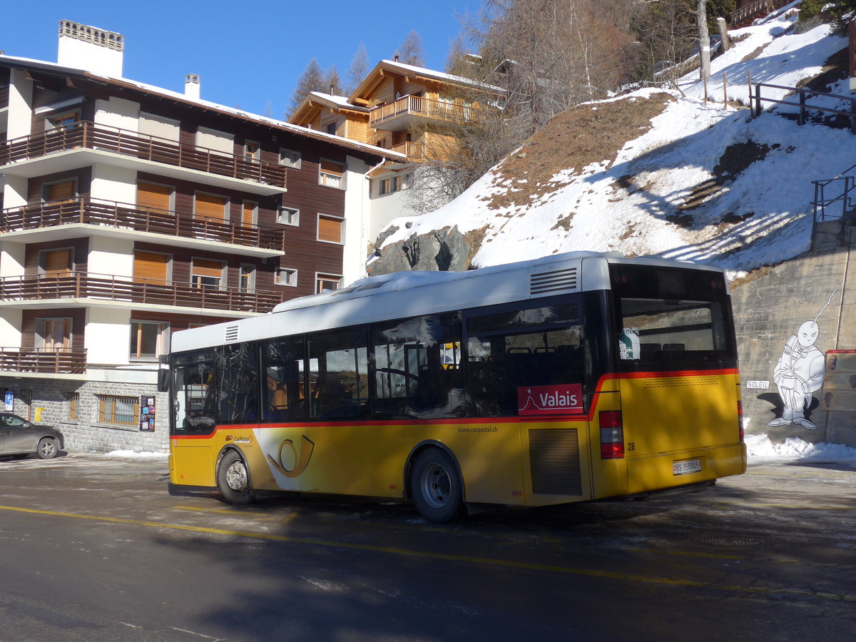 (178'110) - PostAuto Wallis - Nr. 28/VS 358'045 - MAN/Gppel (ex TSAR, Sierre; ex Epiney, Ayer; ex Dupraz, Soral Nr. 53; ex TourisCar, Genve Nr. 900) am 21. Januar 2017 in St-Luc, Post