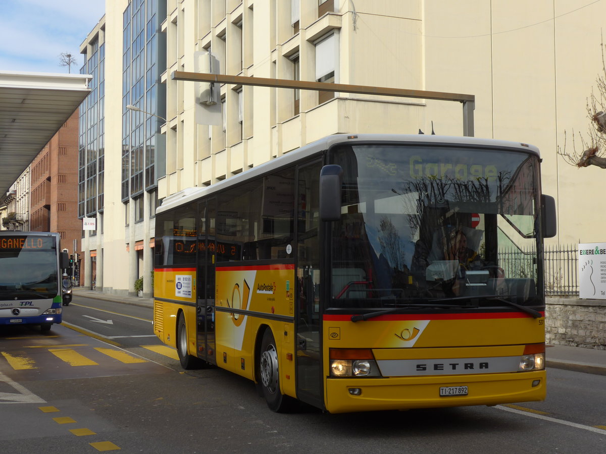 (178'315) - AutoPostale Ticino - Nr. 537/TI 217'892 - Setra (ex Marchetti, Airolo Nr. 2) am 7. Februar 2017 in Lugano, Centro