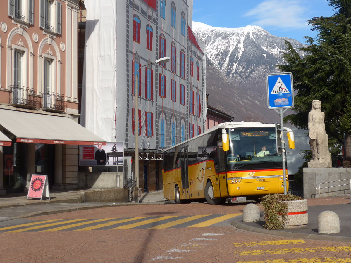 (178'368) - TpM, Mesocco - Nr. 1/GR 108'001 - Van Hool (ex Pacciarelli, Grono) am 7. Februar 2017 beim Bahnhof Bellinzona