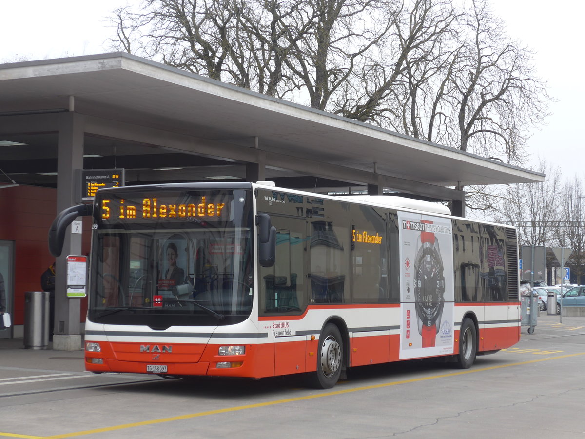 (178'460) - PostAuto Ostschweiz - TG 158'097 - MAN am 10. Februar 2017 beim Bahnhof Frauenfeld