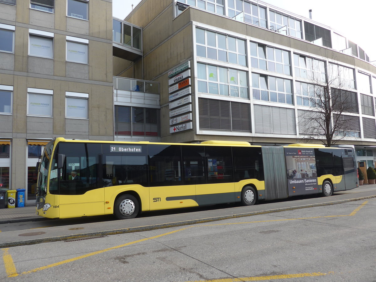 (178'514) - STI Thun - Nr. 184/BE 804'184 - Mercedes am 12. Februar 2017 beim Bahnhof Thun