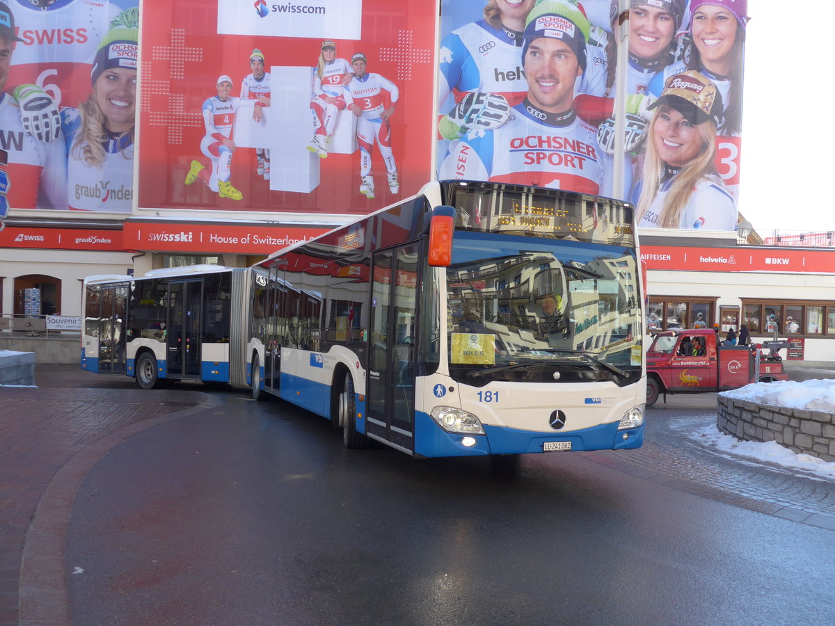 (178'597) - VBL Luzern - Nr. 181/LU 241'062 - Mercedes am 18. Februar 2017 in St. Moritz, Hotel Schweizerhof