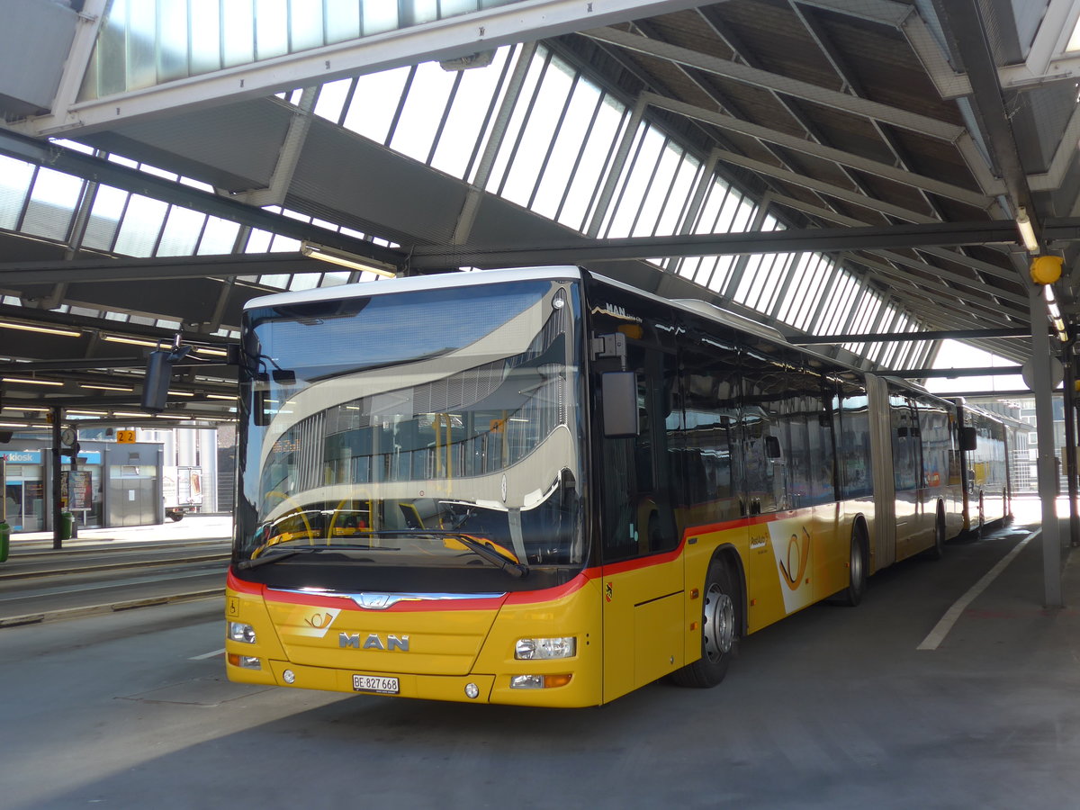 (178'680) - PostAuto Bern - Nr. 668/BE 827'668 - MAN am 20. Februar 2017 in Bern, Postautostation