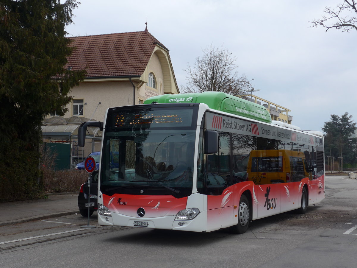 (178'782) - BGU Grenchen - Nr. 29/SO 21'951 - Mercedes am 4. Mrz 2017 beim Bahnhof Grenchen Sd