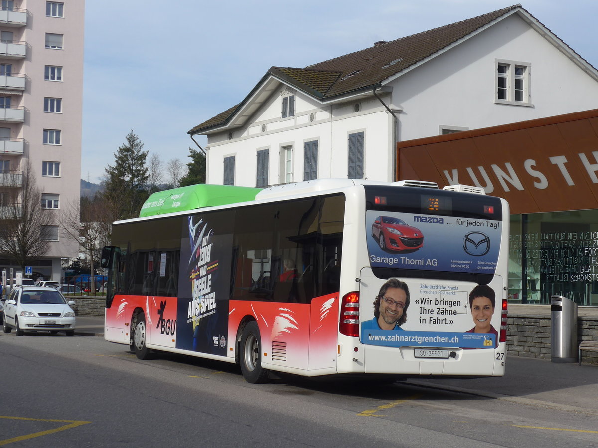 (178'795) - BGU Grenchen - Nr. 27/SO 39'937 - Mercedes am 4. Mrz 2017 beim Bahnhof Grenchen Sd