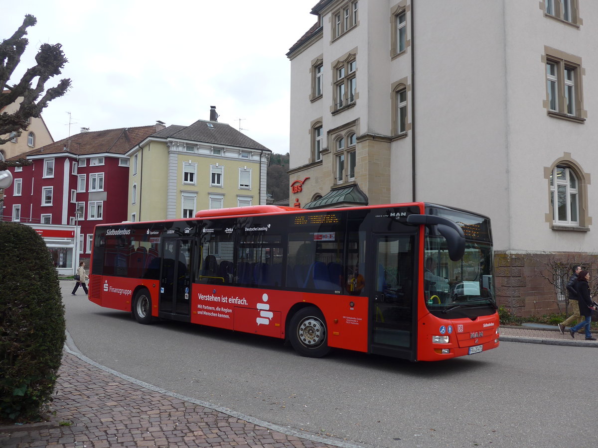 (179'015) - SBG Freiburg - FR-JS 471 - MAN am 20. Mrz 2017 beim Bahnhof Waldshut