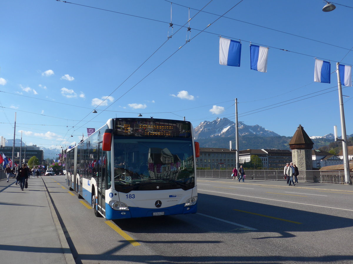 (179'416) - VBL Luzern - Nr. 183/LU 241'270 - Mercedes am 10. April 2017 in Luzern, Bahnhofbrcke