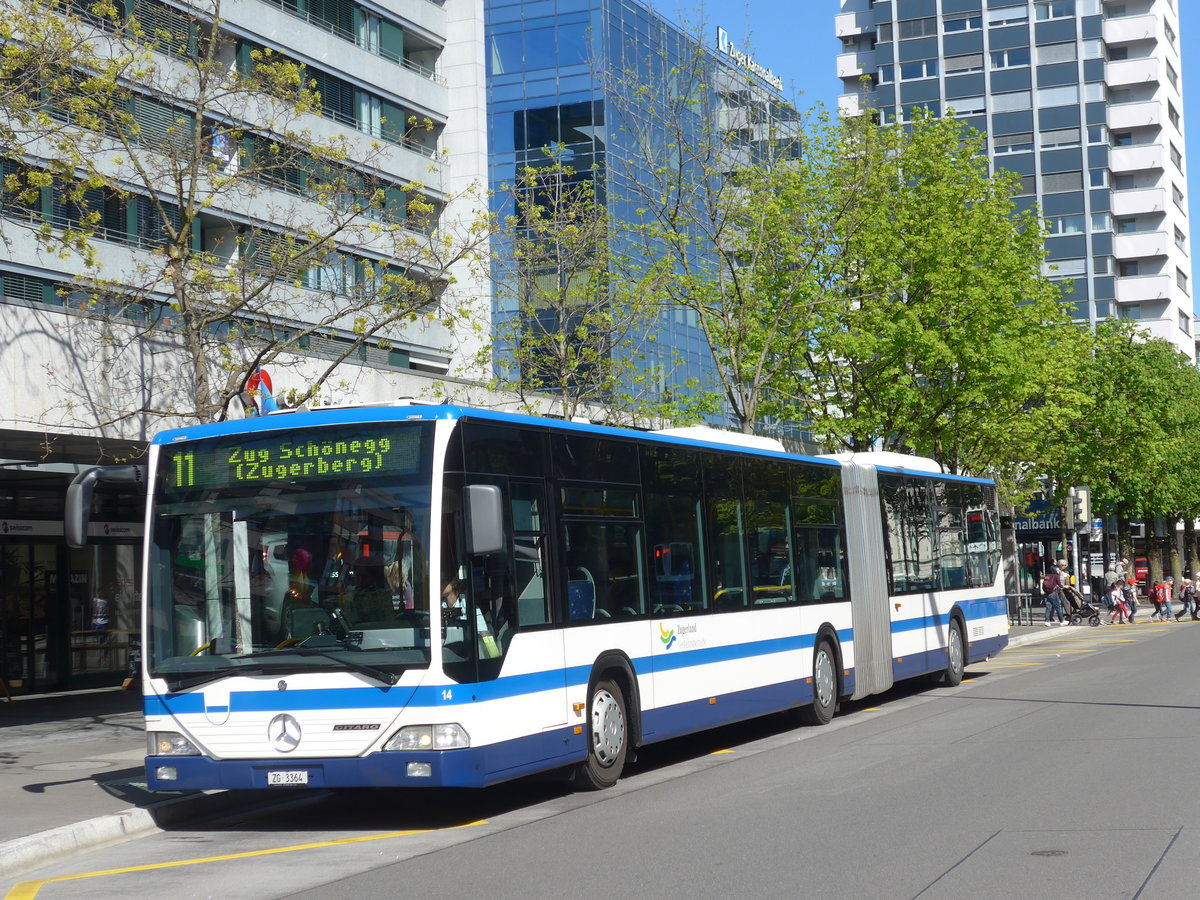 (179'481) - ZVB Zug - Nr. 14/ZG 3364 - Mercedes am 10. April 2017 in Zug, Metalli