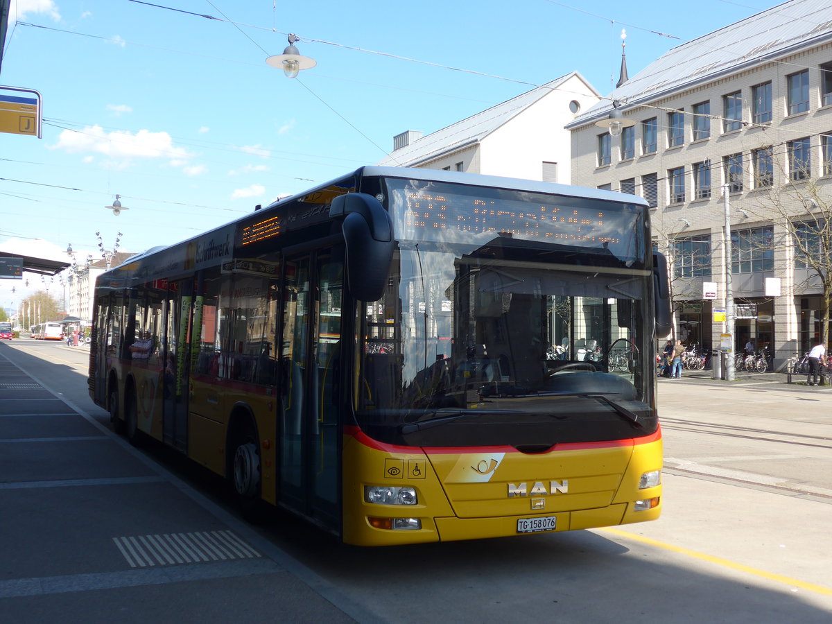 (179'530) - PostAuto Ostschweiz - TG 158'076 - MAN am 10. April 2017 beim Bahnhof Frauenfeld