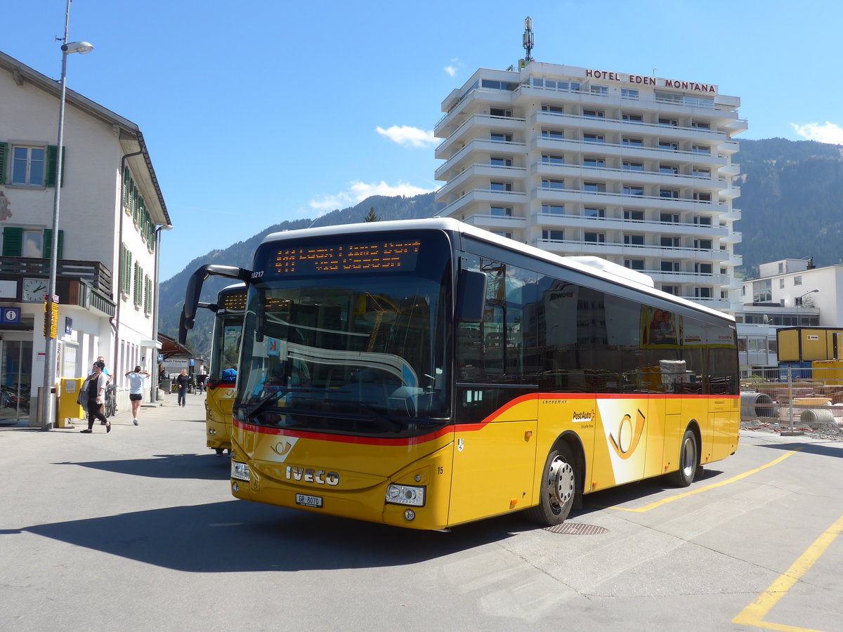 (179'577) - Fontana, Ilanz - Nr. 15/GR 8070 - Iveco (ex Nr. 4; ex Nr. 2) am 14. April 2017 beim Bahnhof Ilanz