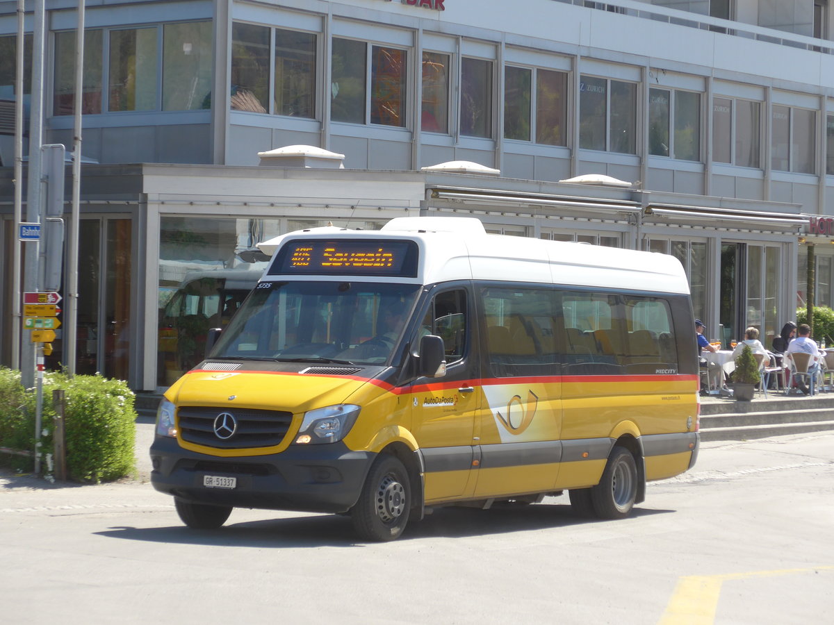 (179'589) - PostAuto Graubnden - Nr. 1/GR 51'337 - Mercedes am 14. April 2017 beim Bahnhof Ilanz