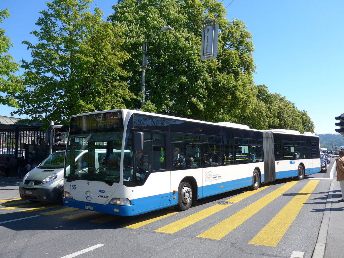 (179'839) - VBL Luzern - Nr. 155/LU 15'018 - Mercedes am 29. April 2017 beim Bahnhof Luzern