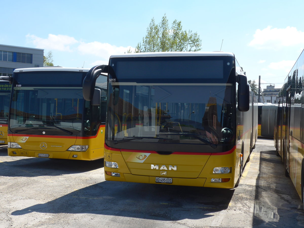 (179'871) - CarPostal Ouest - VD 495'031 - MAN am 29. April 2017 in Yverdon, Garage