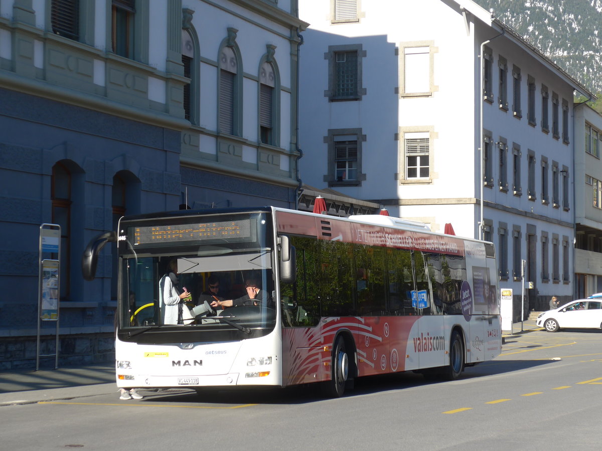 (179'917) - PostAuto Wallis - VS 449'118 - MAN am 29. April 2017 beim Bahnhof Brig