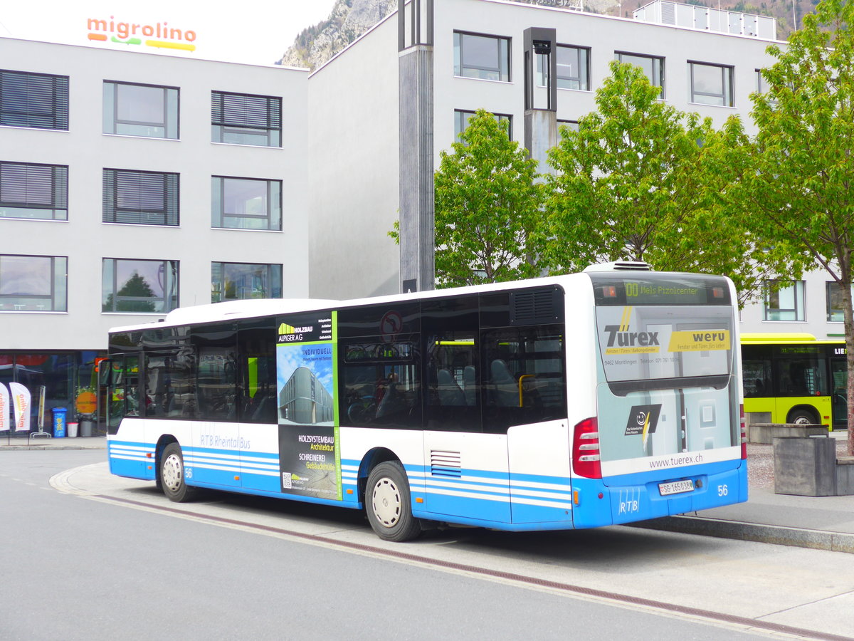 (180'015) - RTB Altsttten - Nr. 56/SG 165'038 - Mercedes am 4. Mai 2017 beim Bahnhof Sargans