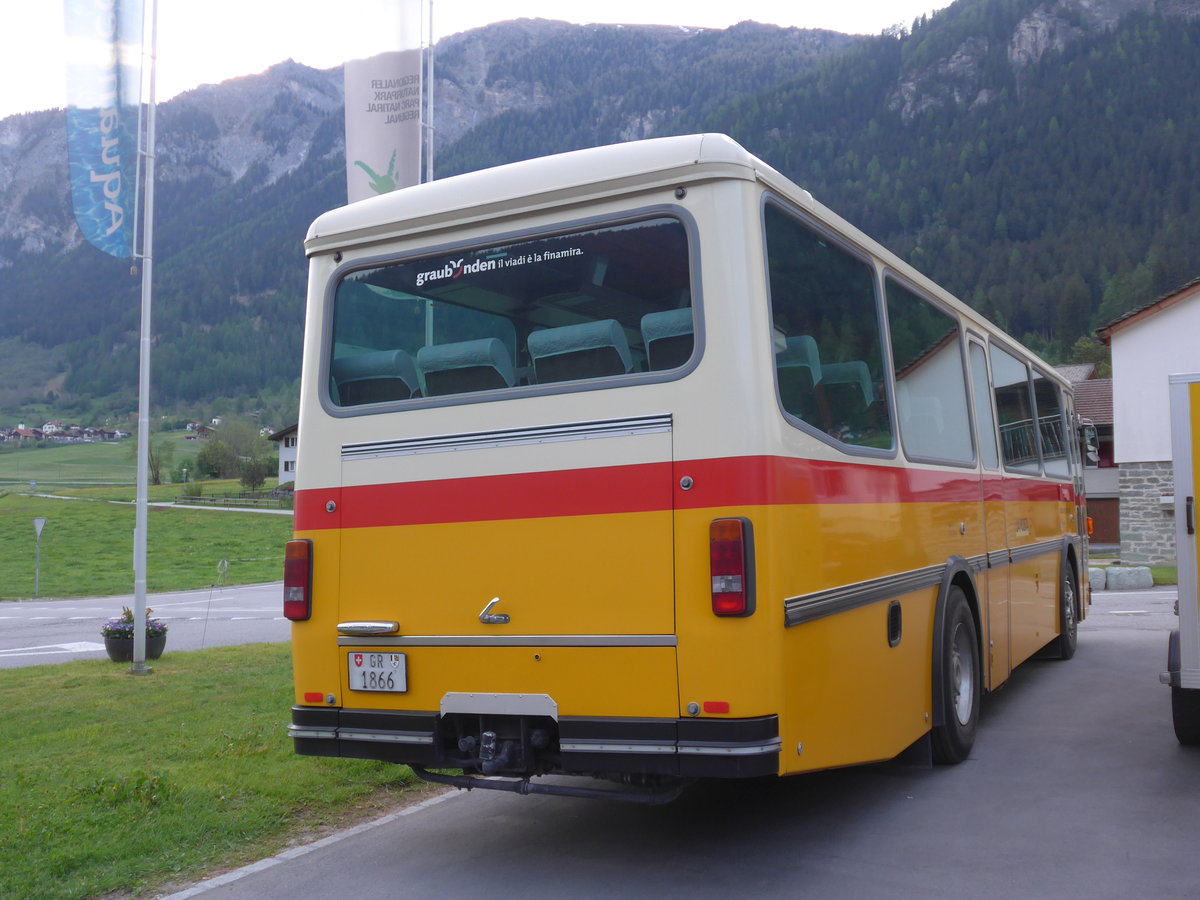 (180'446) - Mark, Andeer - GR 1866 - Saurer/R&J (ex PostAuto Graubnden; ex P 24'350) am 23. Mai 2017 in Andeer, Garage