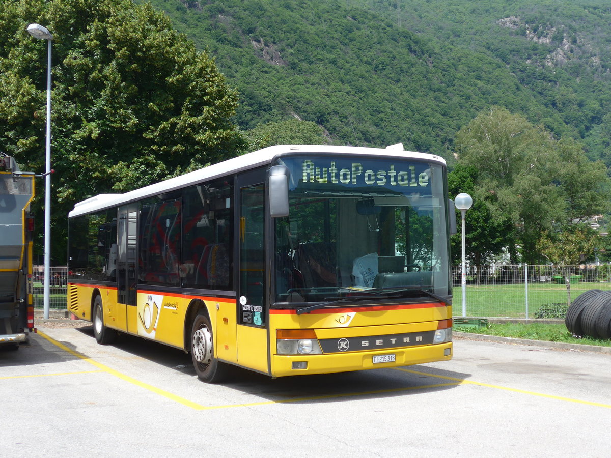 (180'552) - AutoPostale Ticino - TI 215'313 - Setra (ex P 25'610) am 23. Mai 2017 in Bellinzona, Garage