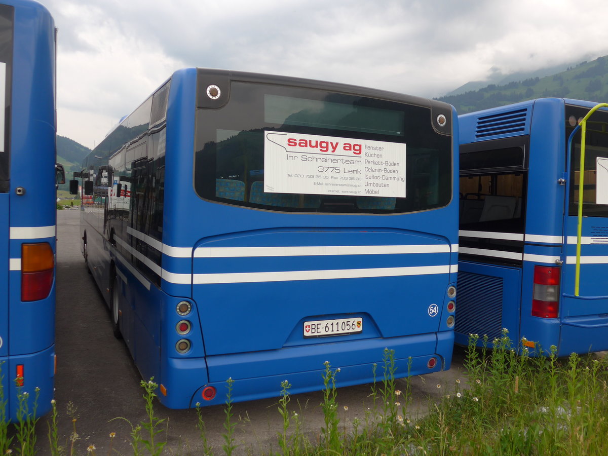 (181'106) - AFA Adelboden - Nr. 54/BE 611'056 - Neoplan (ex VBZ Zrich Nr. 243) am 14. Juni 2017 in Frutigen, Garage