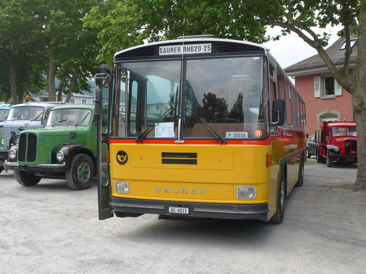 (181'265) - Gloor, Staufen - AG 6013 - Saurer/Hess (ex ALMAT, Tagelswangen; ex P 26'516) am 24. Juni 2017 in Aigle, Saurertreffen