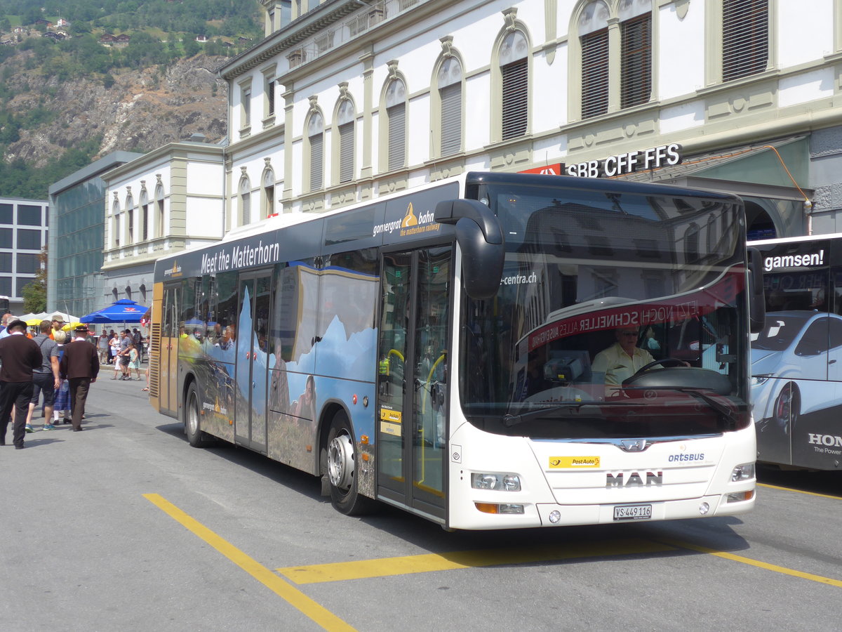 (181'328) - PostAuto Wallis - VS 449'116 - MAN am 24. Juni 2017 beim Bahnhof Brig