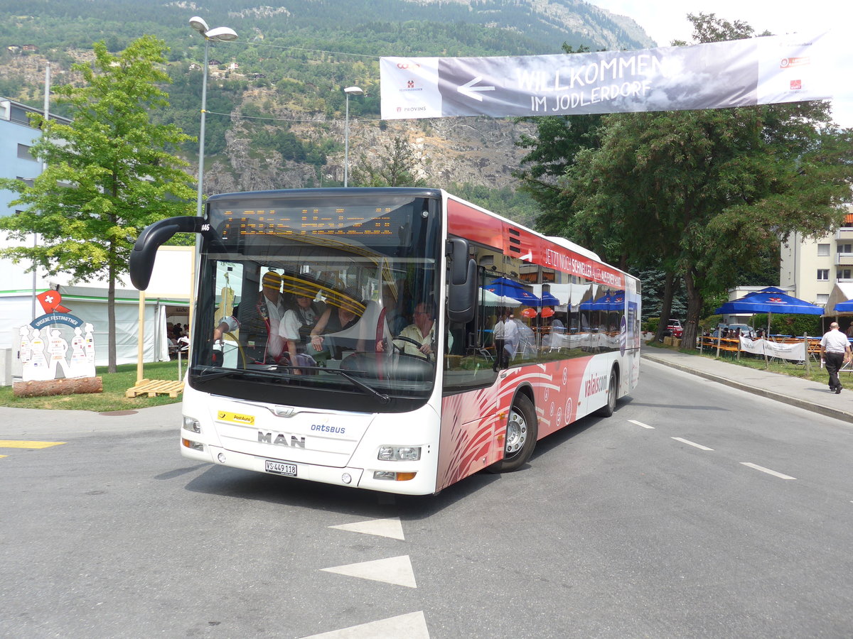 (181'341) - PostAuto Wallis - VS 449'118 - MAN am 24. Juni 2017 in Glis, Jodlerdorf