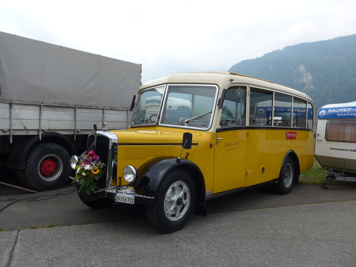 (181'388) - Moser, Schnenberg - ZH 216'722 - Berna/Hess (ex Barenco, Faido) am 24. Juni 2017 in Interlaken, Flugplatz