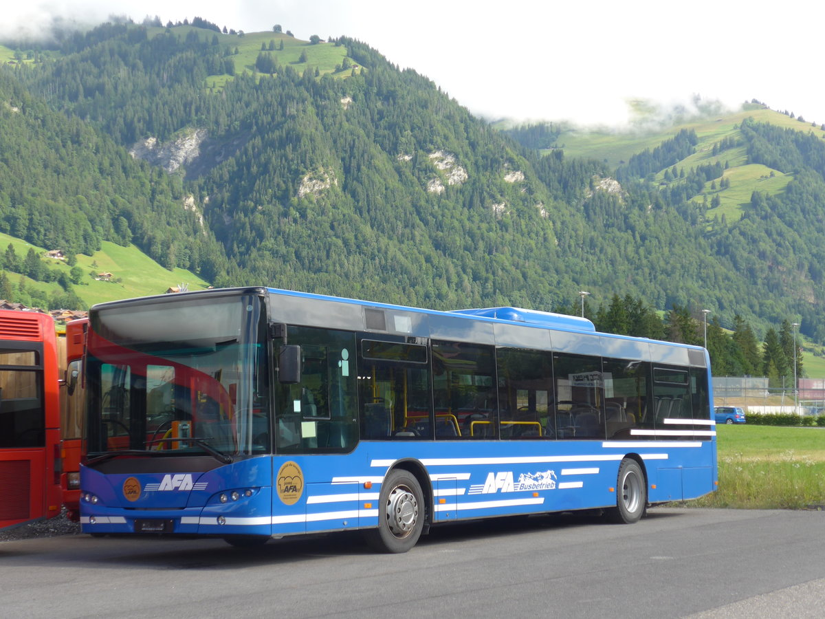 (181'626) - AFA Adelboden - Nr. 54 - Neoplan (ex VBZ Zrich Nr. 243) am 1. Juli 2017 in Frutigen, Garage