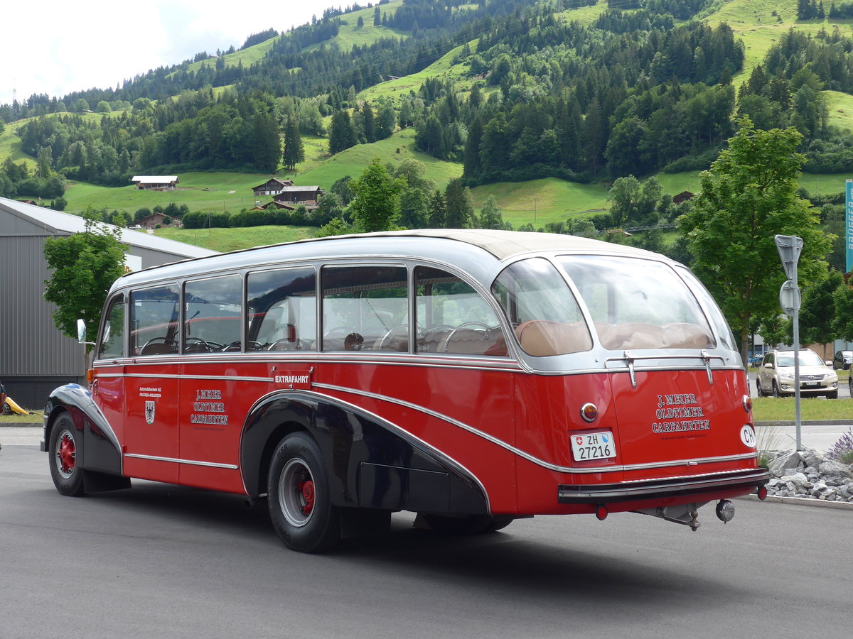 (181'679) - Meier, Grt - Nr. 12/ZH 27'216 - FBW/R&J (ex Wespe, Altsttten; ex AFA Adelboden Nr. 12) am 1. Juli 2017 in Frutigen, Garage AFA