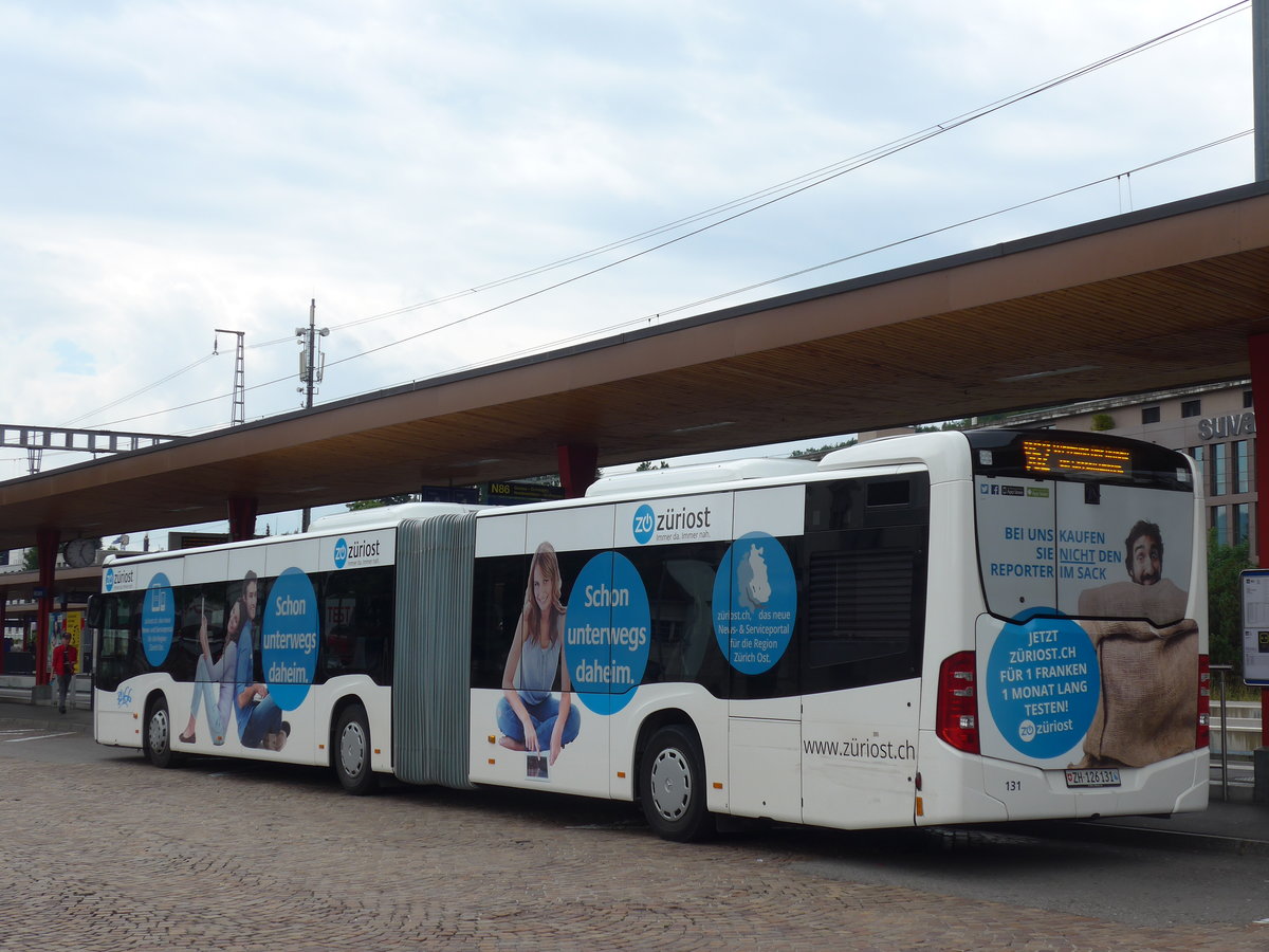 (181'959) - VZO Grningen - Nr. 131/ZH 126'131 - Mercedes am 10. Juli 2017 beim Bahnhof Wetzikon