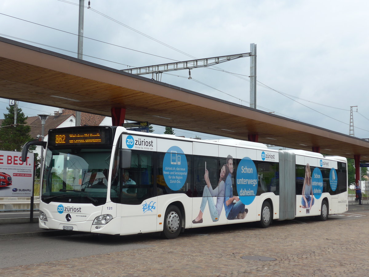 (181'960) - VZO Grningen - Nr. 131/ZH 126'131 - Mercedes am 10. Juli 2017 beim Bahnhof Wetzikon