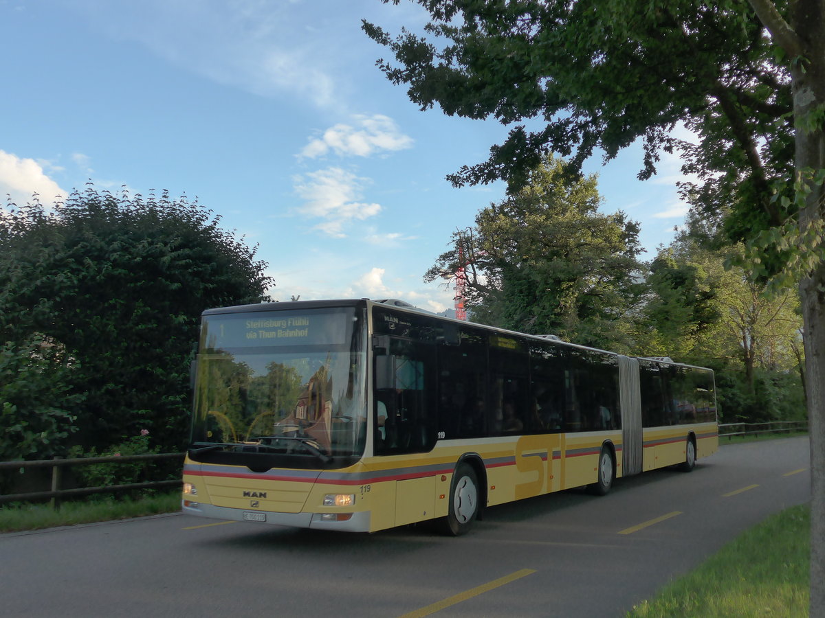 (182'307) - STI Thun - Nr. 119/BE 700'119 - MAN am 29. Juli 2017 in Thun, Seestrasse