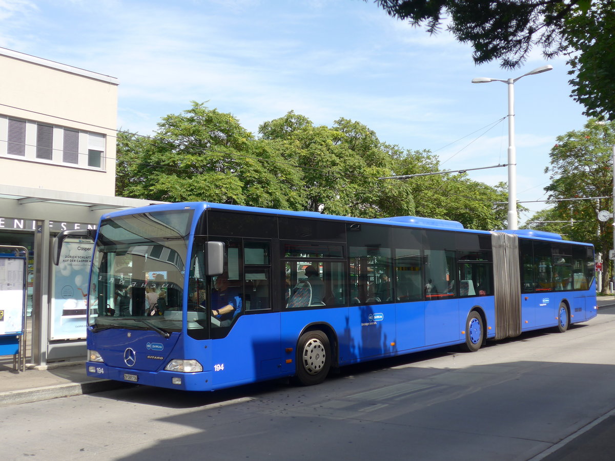 (182'653) - VBZ Zrich - Nr. 194/ZH 588'236 - Mercedes (ex VZO Grningen Nr. 64) am 3. August 2017 in Zrich, Schwamendingerplatz