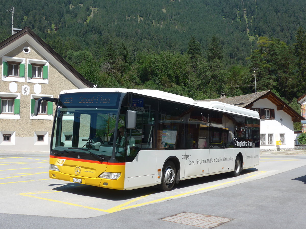 (182'746) - PostAuto Graubnden - GR 102'394 - Mercedes am 5. August 2017 in Martina, Cunfin