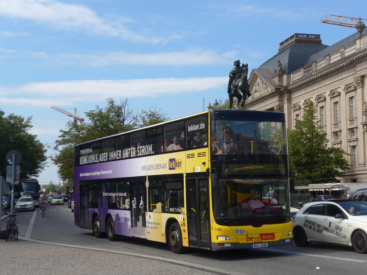 (183'339) - BVG Berlin - Nr. 3106/B-V 3106 - MAN am 10. August 2017 in Berlin, Staatsoper